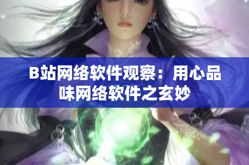 B站网络软件观察：用心品味网络软件之玄妙