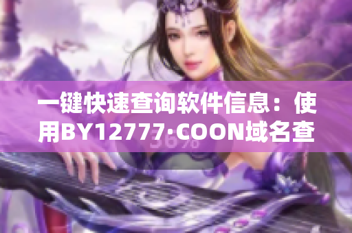 一键快速查询软件信息：使用BY12777·COON域名查询工具