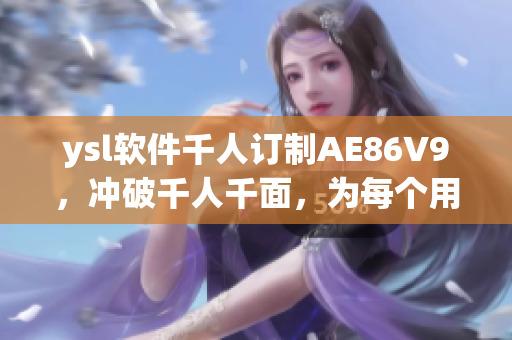 ysl软件千人订制AE86V9，冲破千人千面，为每个用户提供个性化服务