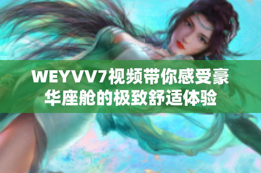 WEYVV7视频带你感受豪华座舱的极致舒适体验