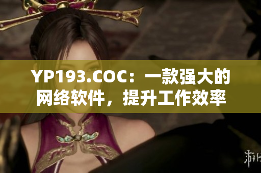 YP193.COC：一款强大的网络软件，提升工作效率