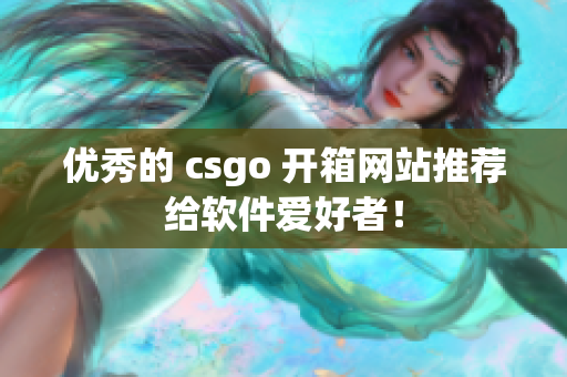 优秀的 csgo 开箱网站推荐给软件爱好者！