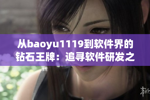 从baoyu1119到软件界的钻石王牌：追寻软件研发之路