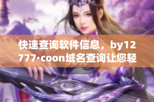 快速查询软件信息，by12777·coon域名查询让您轻松搞定