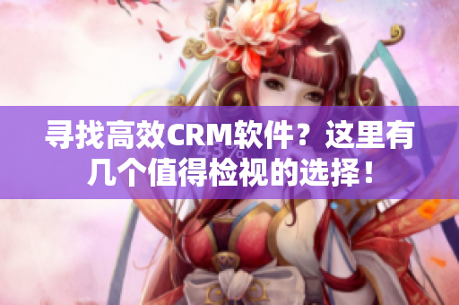 寻找高效CRM软件？这里有几个值得检视的选择！