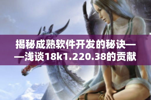 揭秘成熟软件开发的秘诀——浅谈18k1.220.38的贡献