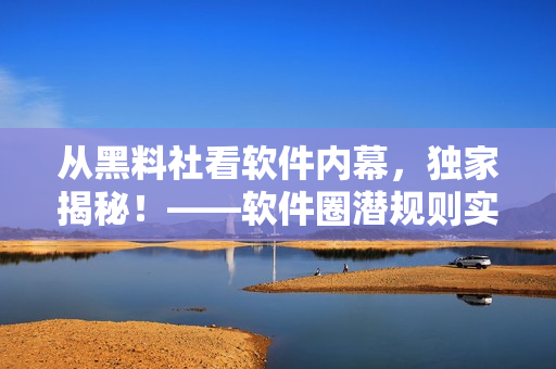 从黑料社看软件内幕，独家揭秘！——软件圈潜规则实录！