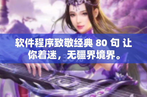 软件程序致敬经典 80 句 让你着迷，无疆界境界。