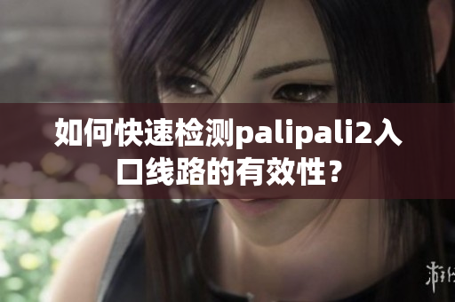 如何快速检测palipali2入口线路的有效性？