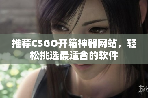 推荐CSGO开箱神器网站，轻松挑选最适合的软件