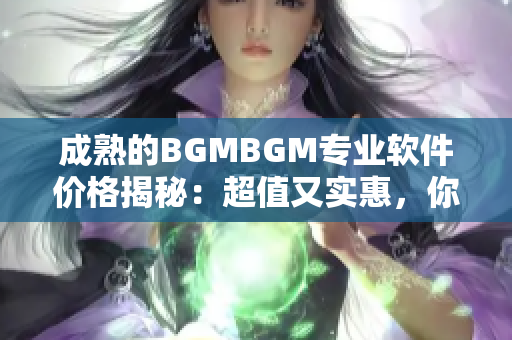 成熟的BGMBGM专业软件价格揭秘：超值又实惠，你值得拥有