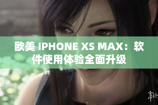 欧美 IPHONE XS MAX：软件使用体验全面升级