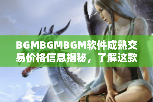 BGMBGMBGM软件成熟交易价格信息揭秘，了解这款软件的价格如何确定