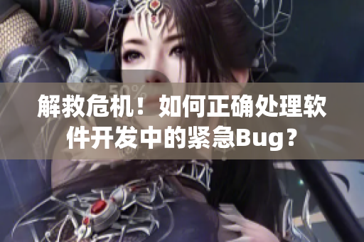 解救危机！如何正确处理软件开发中的紧急Bug？