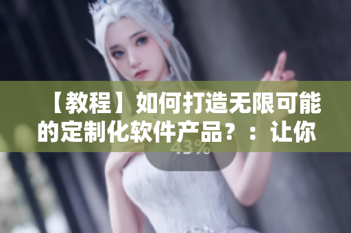 【教程】如何打造无限可能的定制化软件产品？：让你的软件产品更出色